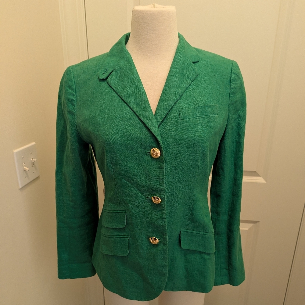 Ralph Lauren Green Linen Women's Blazer Size 8